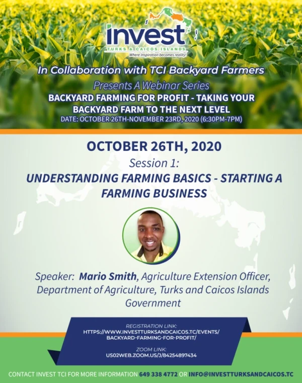 Invest TCI partner with TCI Backyard Farmers Group to Host Agricultural Webinar Series